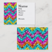 Buntes und Spaß-Fliesen-Mosaik-Zickzack Muster Visitenkarte (Vorne/Hinten)