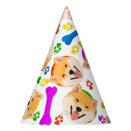 Buntes und spielerisches Shiba Inu Partyhütchen (Links)