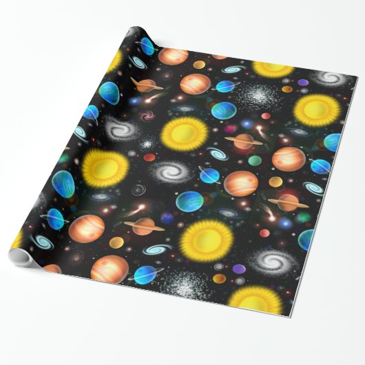Buntes Universum-Astronomie-Packpapier Geschenkpapier (Ungerollt)