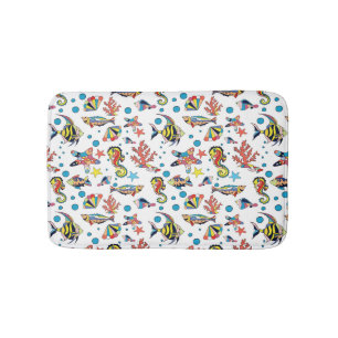 Buntes Unterwasserseeleben-Muster Badematte