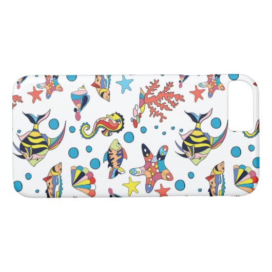 Buntes Unterwasserseeleben-Muster Case-Mate iPhone Hülle (Rückseite (Horizontal))