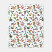 Buntes Unterwasserseeleben-Muster Fleecedecke (Vorderseite)