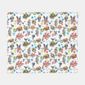 Buntes Unterwasserseeleben-Muster Fleecedecke (Vorderseite (Horizontal))