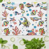 Buntes Unterwasserseeleben-Muster Geschirrtuch (Gefaltet)