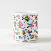 Buntes Unterwasserseeleben-Muster Jumbo-Tasse (Vorderseite)