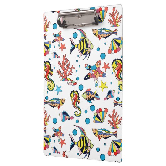 Buntes Unterwasserseeleben-Muster Klemmbrett (Links)