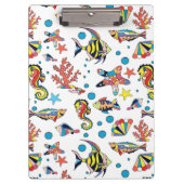 Buntes Unterwasserseeleben-Muster Klemmbrett (Vorderseite)