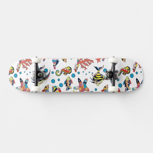 Buntes Unterwasserseeleben-Muster Skateboard (Horizontal)