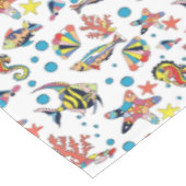 Buntes Unterwasserseeleben-Muster Tischdecke (Schrägansicht)