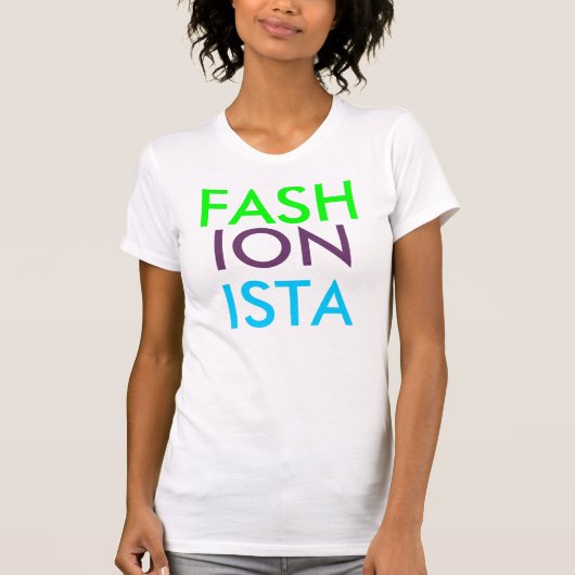 Buntes v Hals-Shirt des FASHIONISTA T-Shirt (Vorderseite)