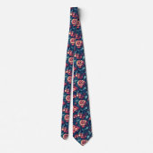 Buntes Vatertagsgeschenk Rose Floral Krawatte (Rückseite)