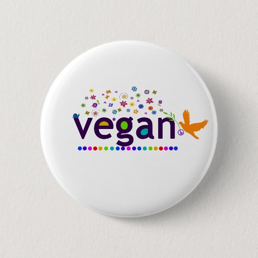 Buntes veganes button (Vorderseite)