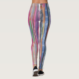 Buntes veritically gestreiftes Krawattenmuster Leggings