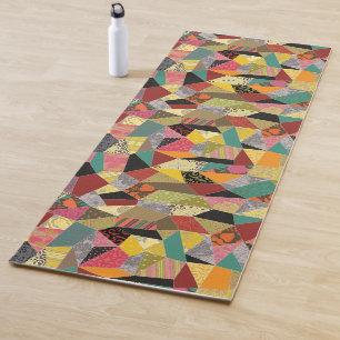 Buntes verrückte Steppdecken-Patchwork Yogamatte