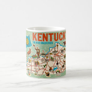 Buntes Vintage-Kentucky-Karten-Mug Kaffeetasse