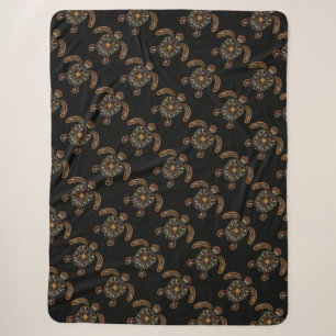 Buntes vintage Schildkröten-Design Sherpadecke