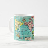 Buntes Vintage-Weltkarten-Mug Kaffeetasse (Vorderseite Links)