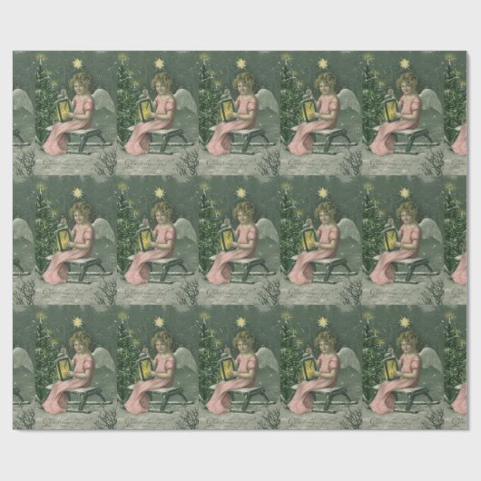 Buntes Vintages blaues Geschenkpapier (Flach)