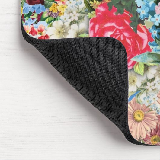 Buntes Vintages Blumen Mousepad (Ecke)