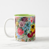 Buntes Vintages Blumen Zweifarbige Tasse (Links)