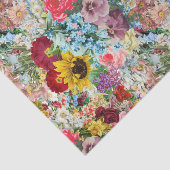 Buntes Vintages Blumenseidenpapier Seidenpapier (Ausschnitt)