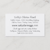 Buntes Vintages Huhn, das auf Eiern sitzt Visitenkarte (Rückseite)