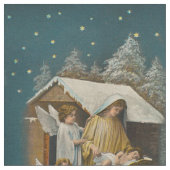 Buntes Vintages Nativityszenengewebe Stoff (Nahaufnahme)