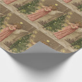 Buntes Vintages rosa Geschenkpapier (Ecke)