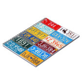 Buntes Vintages USA-Lizenz-Teller-Notizbuch V1 Notizblock (Linke Seite)