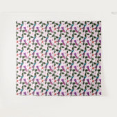 Buntes Vogel Blumen Nahtloses Muster Wandteppich (Vorderseite (Horizontal))