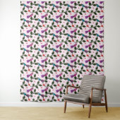 Buntes Vogel Blumen Nahtloses Muster Wandteppich (Beispiel)