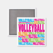 Buntes Volleyball Magnet (Vorderseite/Rückseite)