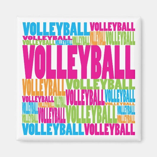 Buntes Volleyball Magnet (Vorne)