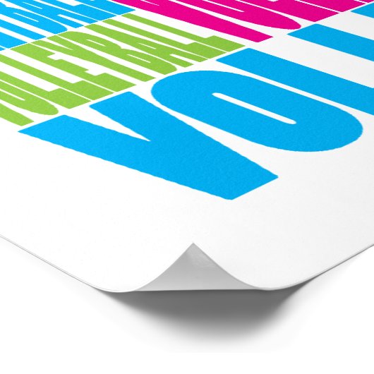 Buntes Volleyball Poster (Ecke)