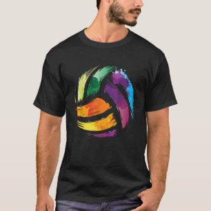 Buntes Volleyball Shirt Niedlich Colorsplash Ball