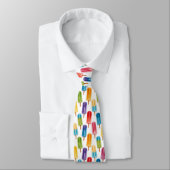 Buntes Wasserfarben-Eis-am-Stiel-Muster Krawatte (Gebunden)