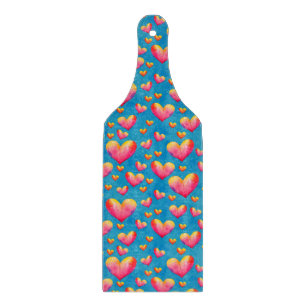Buntes Wasserfarben-Herzen-Schneidbrett Schneidebrett
