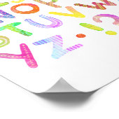 Buntes Wasserfarbenalphabet Poster (Ecke)