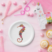 Buntes Watercolor-Seepferd Pappteller (Party)