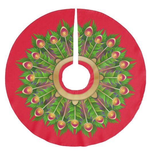 Buntes Weihnachten Polyester Weihnachtsbaumdecke (Vorderseite)