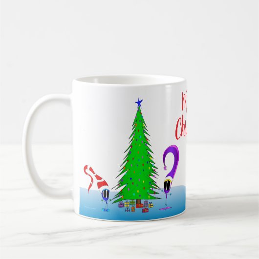 Buntes Weihnachts-Cartoon Kaffeetasse (Links)