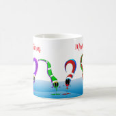 Buntes Weihnachts-Cartoon Kaffeetasse (Mittel)