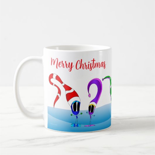 Buntes Weihnachts-Cartoon Kaffeetasse (Links)