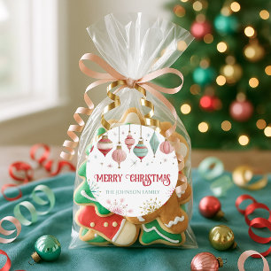 Buntes Weihnachtsbacken Runder Aufkleber