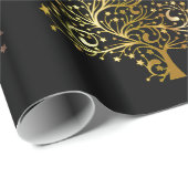 Buntes Weihnachtsbaum-Muster mit Namen Geschenkpapier (Rolleneckpunkt)