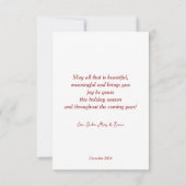 Buntes Weihnachtsbaum-Set. Karte (Rückseite)