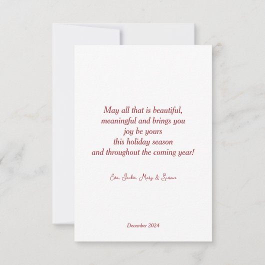 Buntes Weihnachtsbaum-Set. Karte (Rückseite)