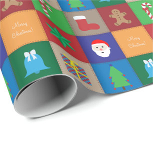Buntes Weihnachtsmuster-Packpapier Geschenkpapier