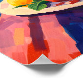 Buntes Wein-Frucht-Stillleben-Poster, Maximalist Poster (Ecke)