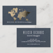 Buntes Weltkarte-Reise-Blog Visitenkarte (Vorne/Hinten)